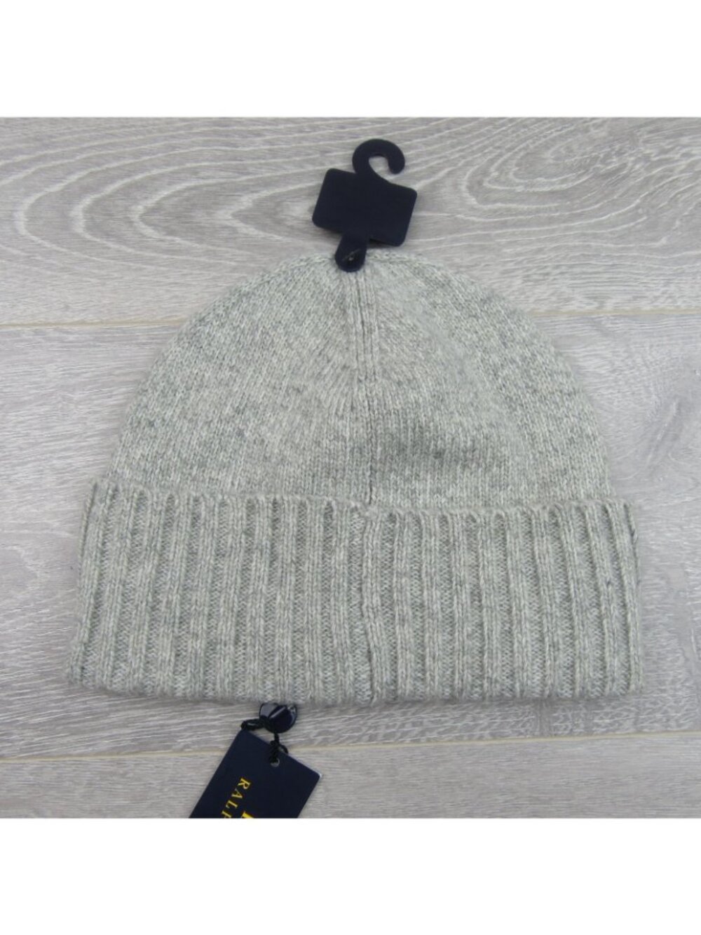 Polo Ralph Lauren RL Wool Knit USA Flag Beanie Adult One Size Grey NEW - Picture 6 of 9